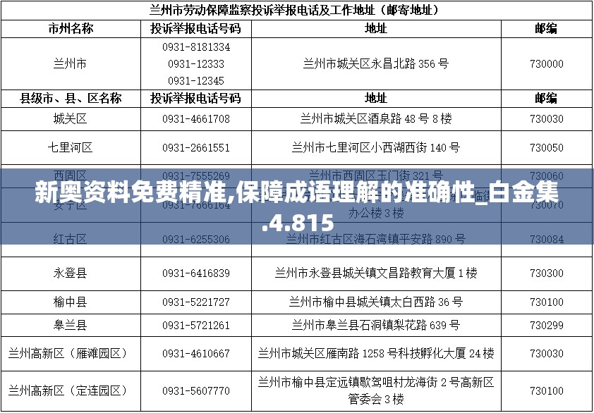 新奥资料免费精准,保障成语理解的准确性_白金集.4.815