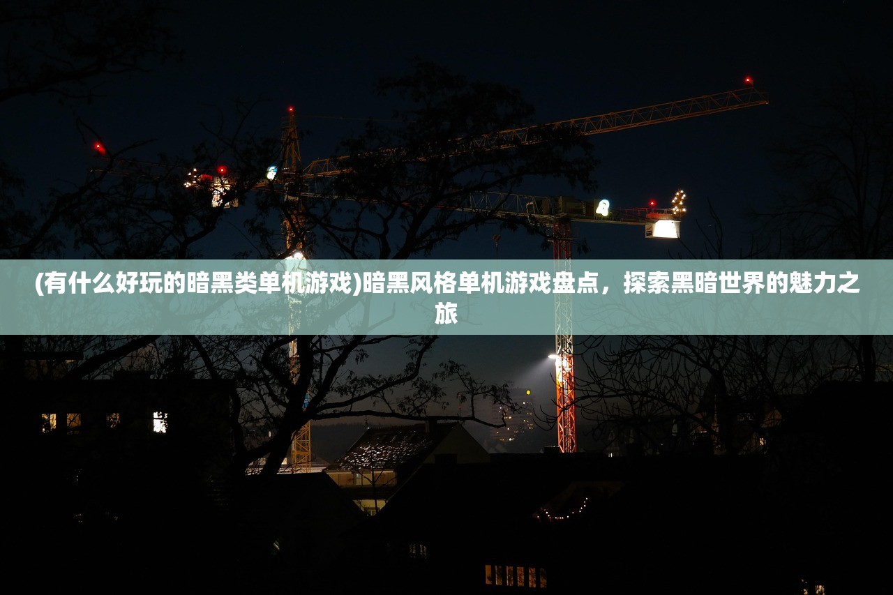 (有什么好玩的暗黑类单机游戏)暗黑风格单机游戏盘点，探索黑暗世界的魅力之旅